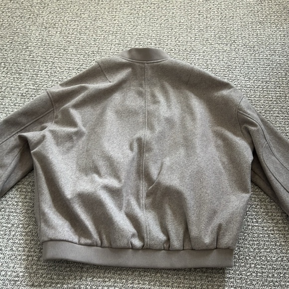 New Zara Men Bomber Jacket Coat Top Beige Tan M - Picture 11 of 12